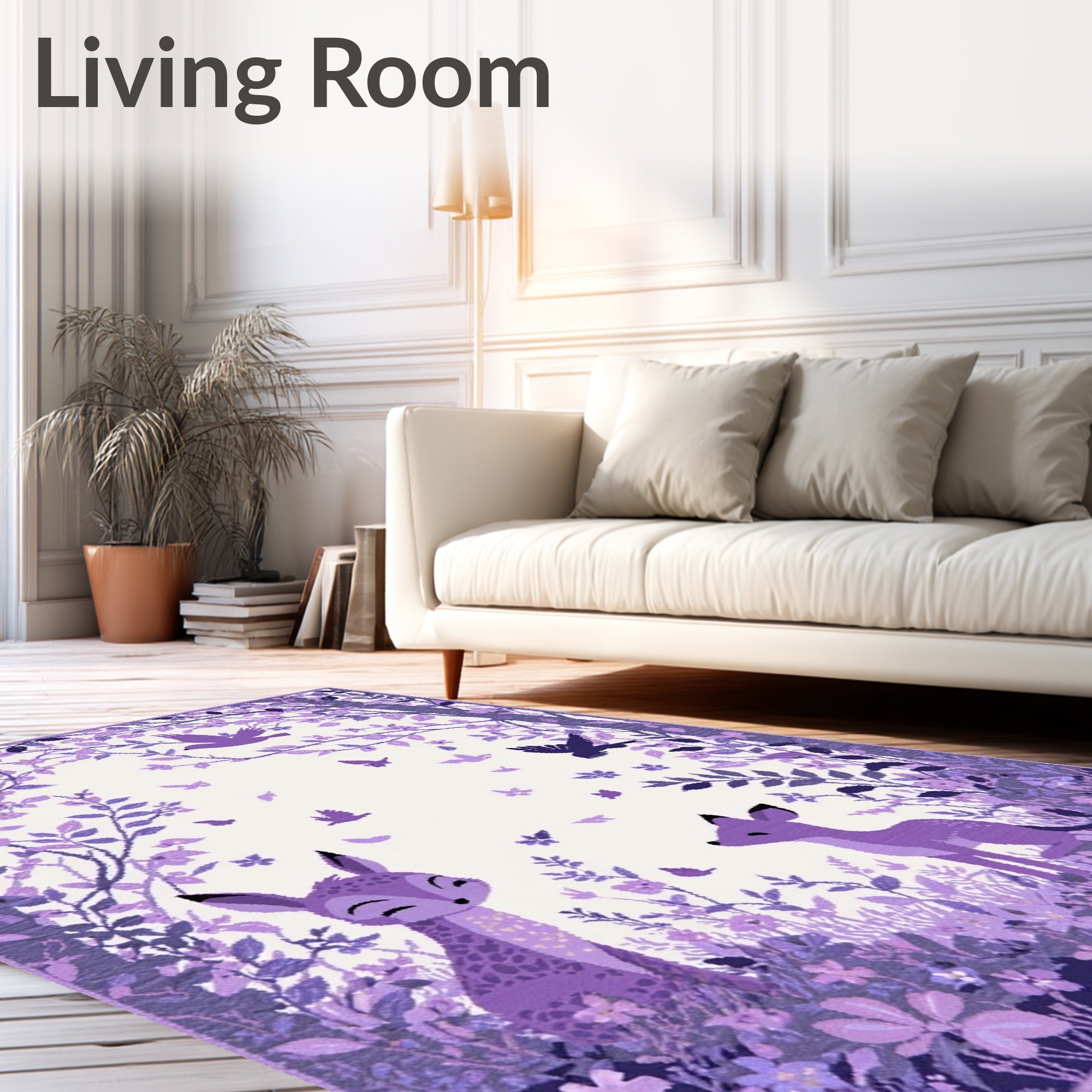 Enchanted Forest Woodland Creatures Rug