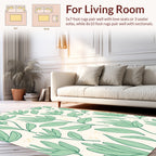 Botanical Line Art Leaf Pattern Rug