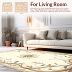 Floral Vine Mandala Neutral Tones Rug