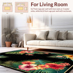 Tropical Floral Leaf Pattern Rug