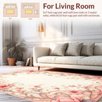Soft Pink Floral Vine Jacquard Rug