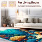Vibrant Coral Reef Fish Scene Rug