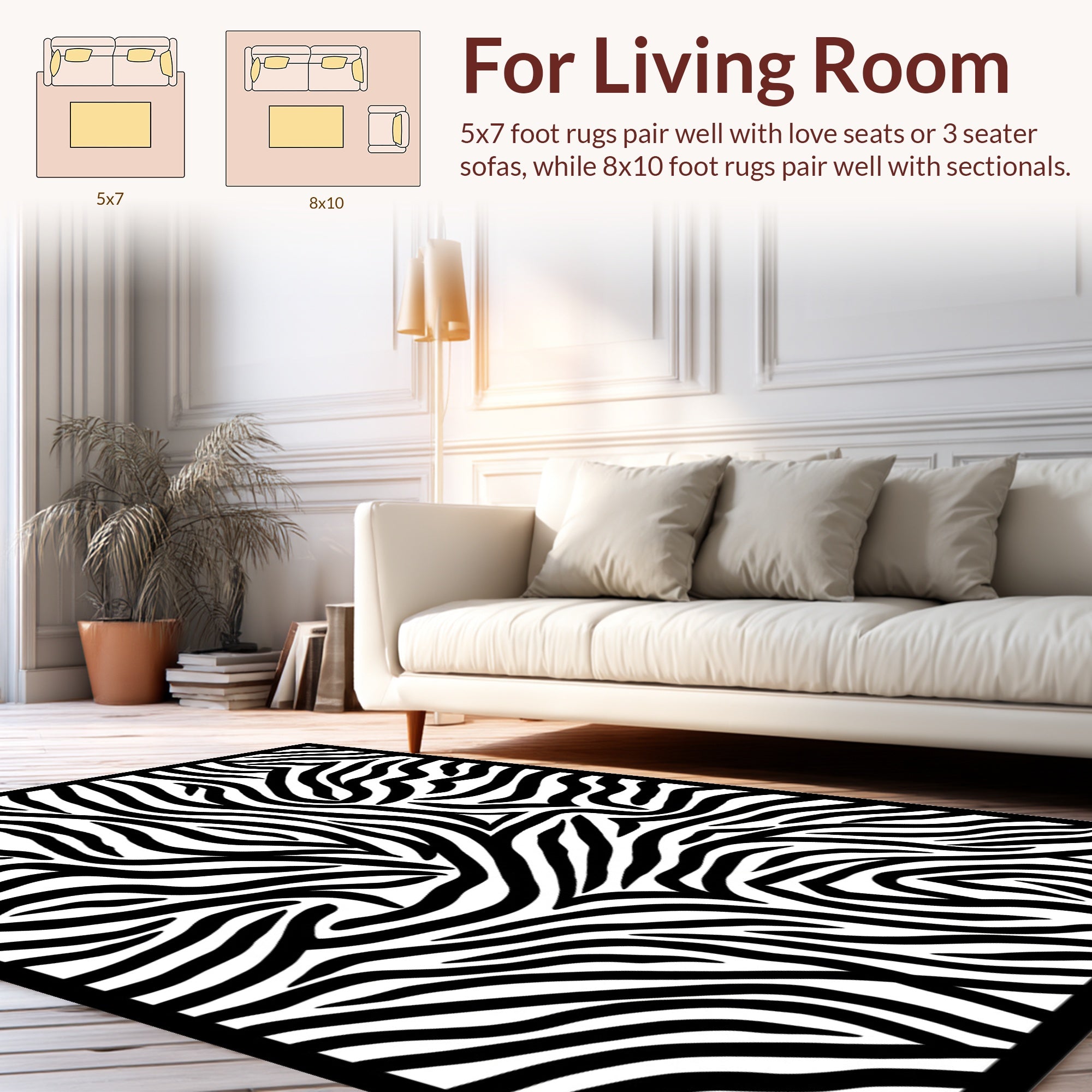 Wild Zebra Stripe Pattern Rug