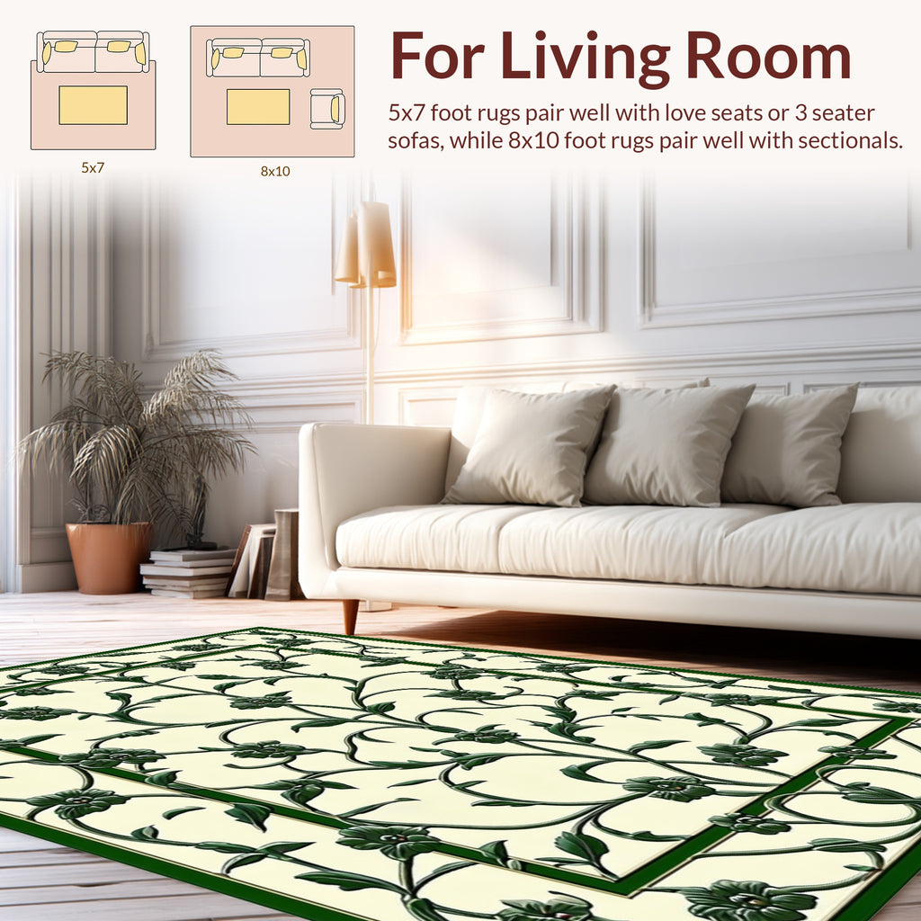 Intricate Floral Vine Pattern Rug