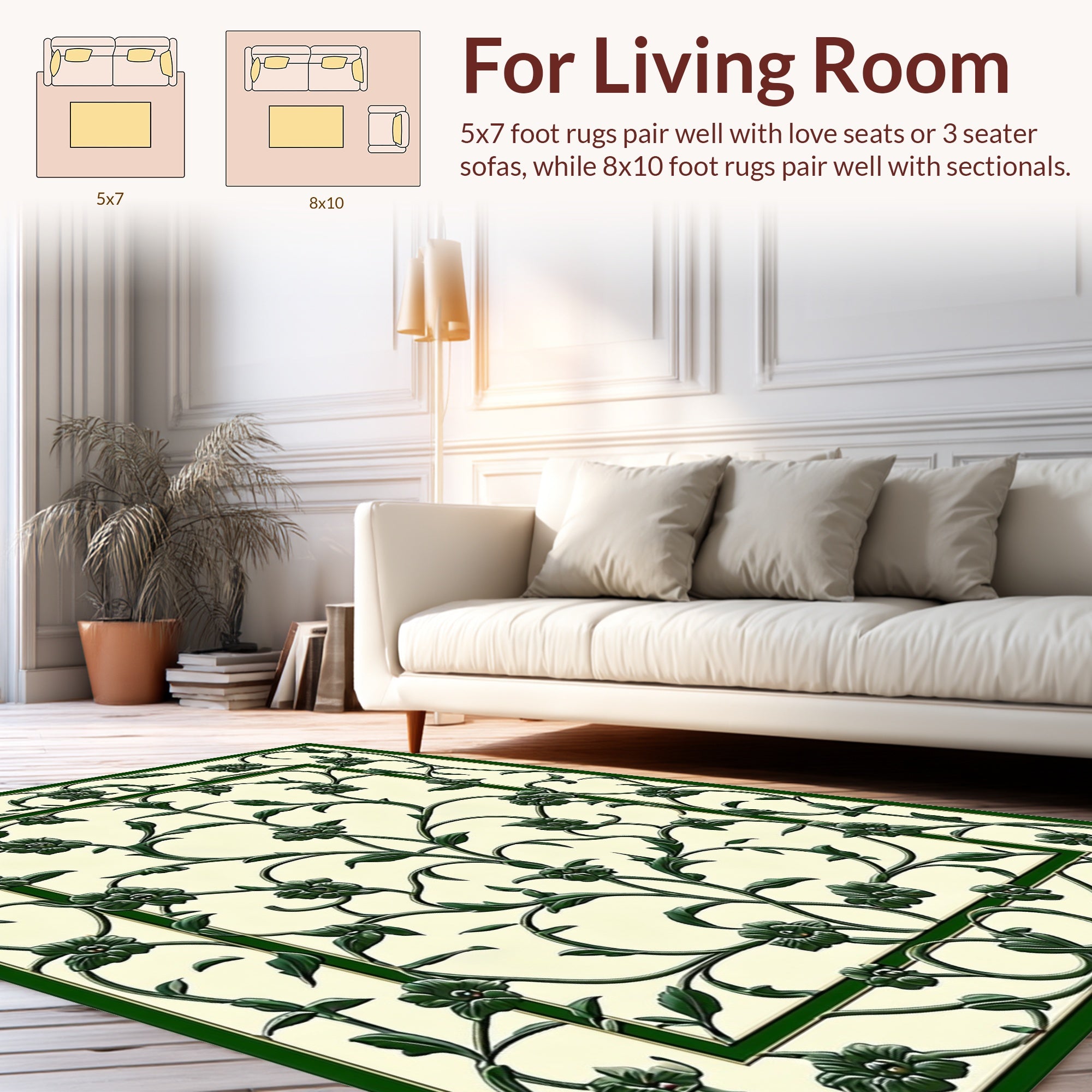 Intricate Floral Vine Pattern Rug