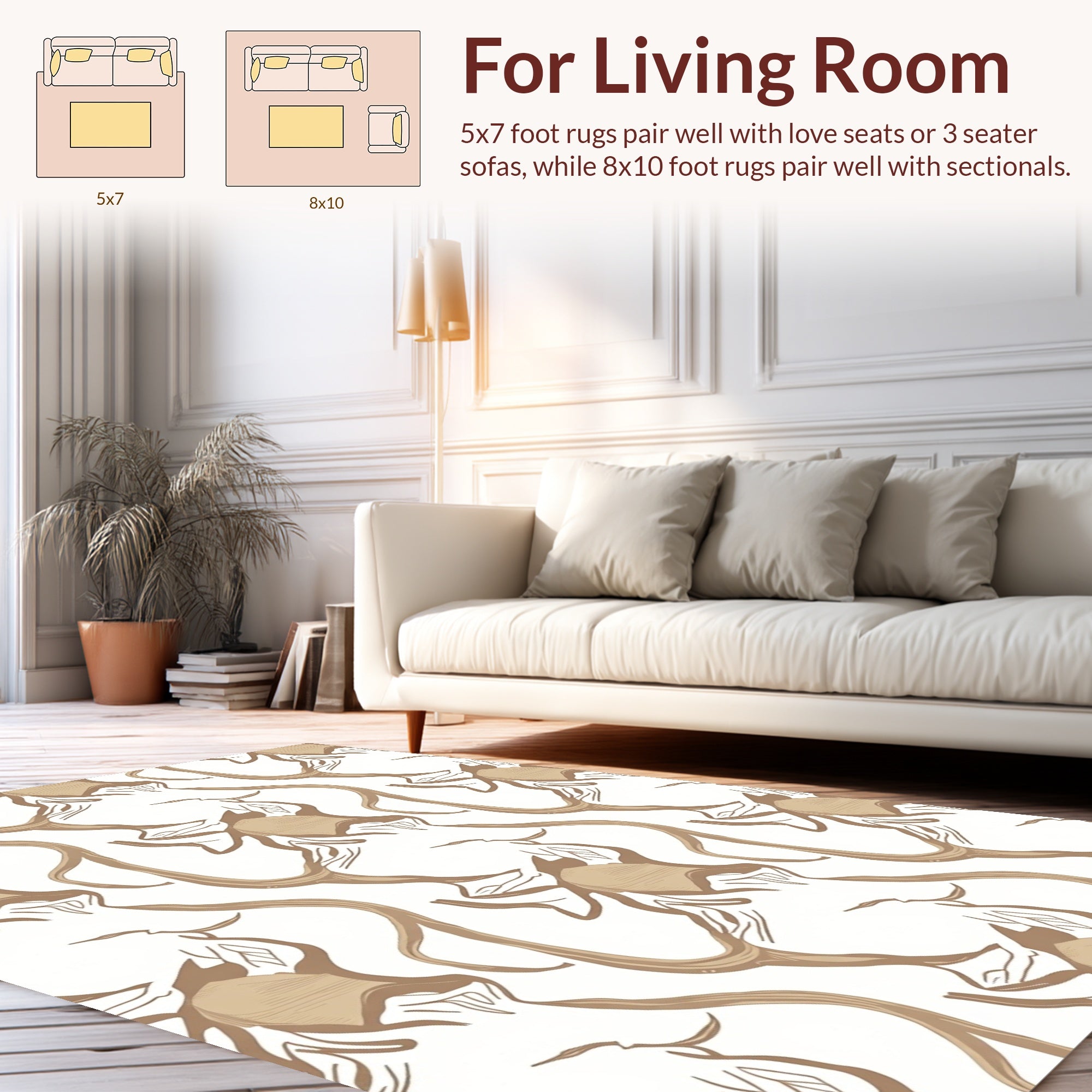 Abstract Tan Wood Grain Pattern Rug