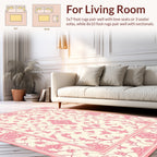 Pink Floral Swirls Pattern Rug