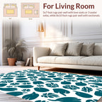 Teal Abstract Nature Pattern Rug
