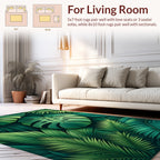 Lush Green Tropical Foliage Rug