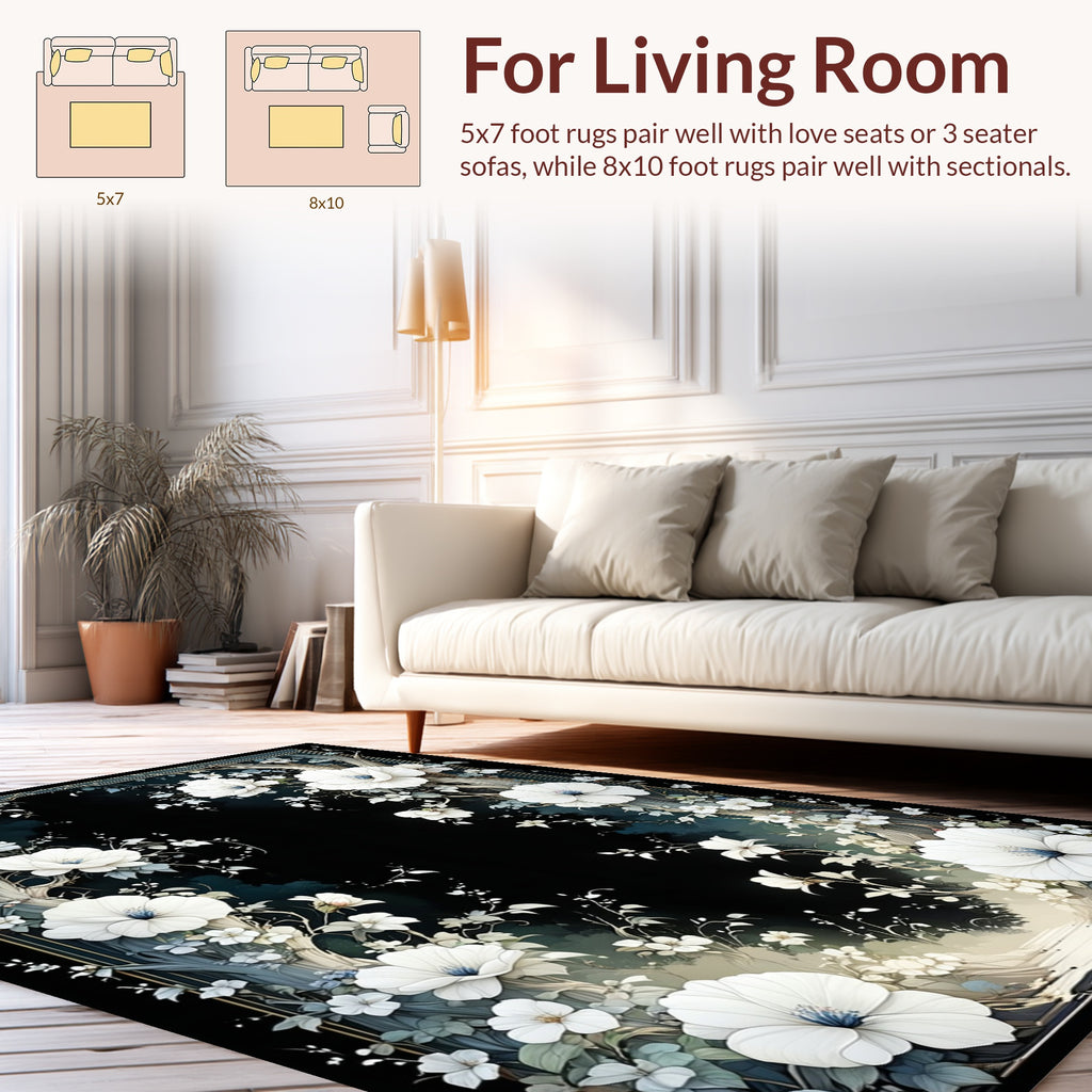 Whimsical Floral Tree Patterned Rug