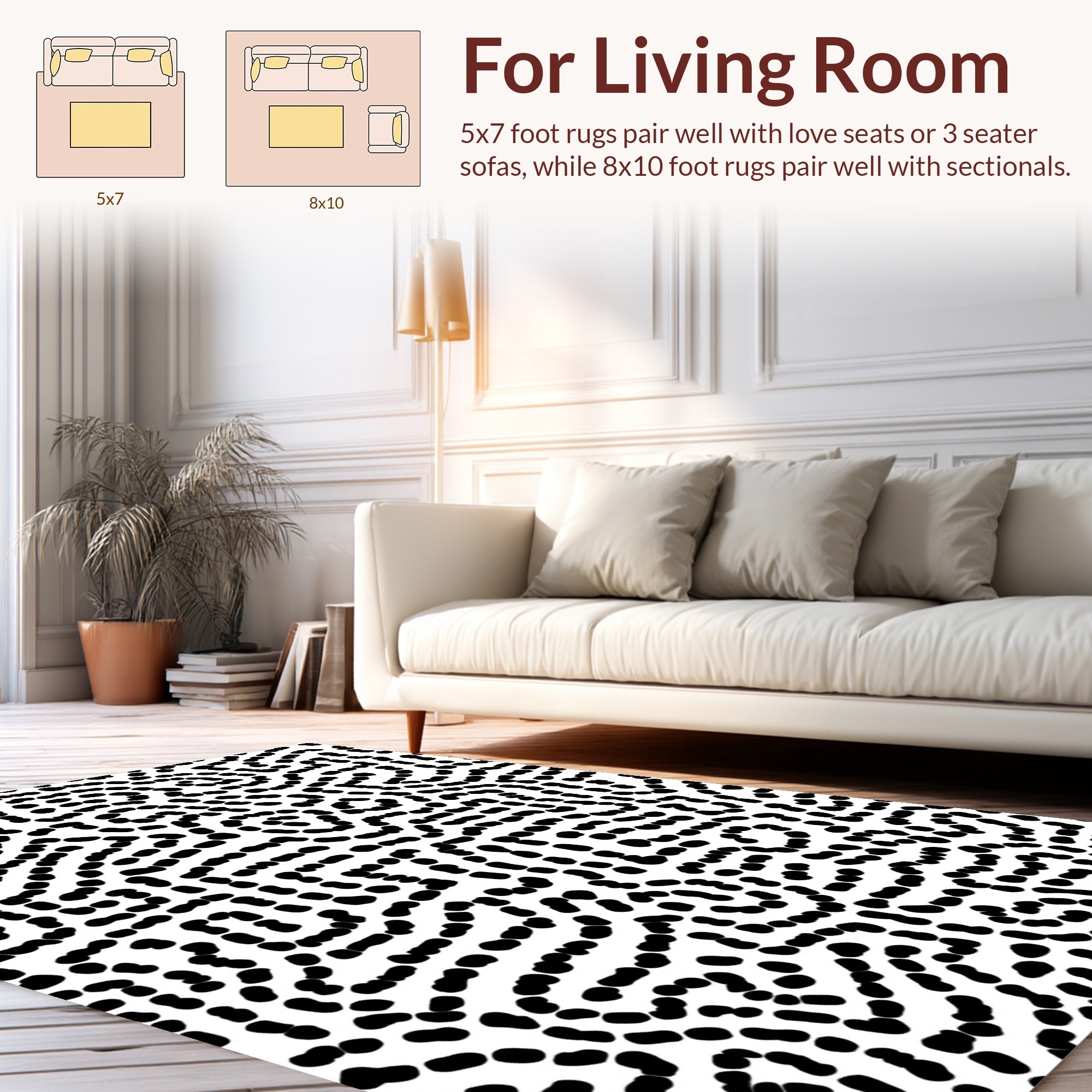 Abstract Curve Pattern With Dots Rug