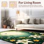 Enchanting Forest Lily Garden Scene Rug