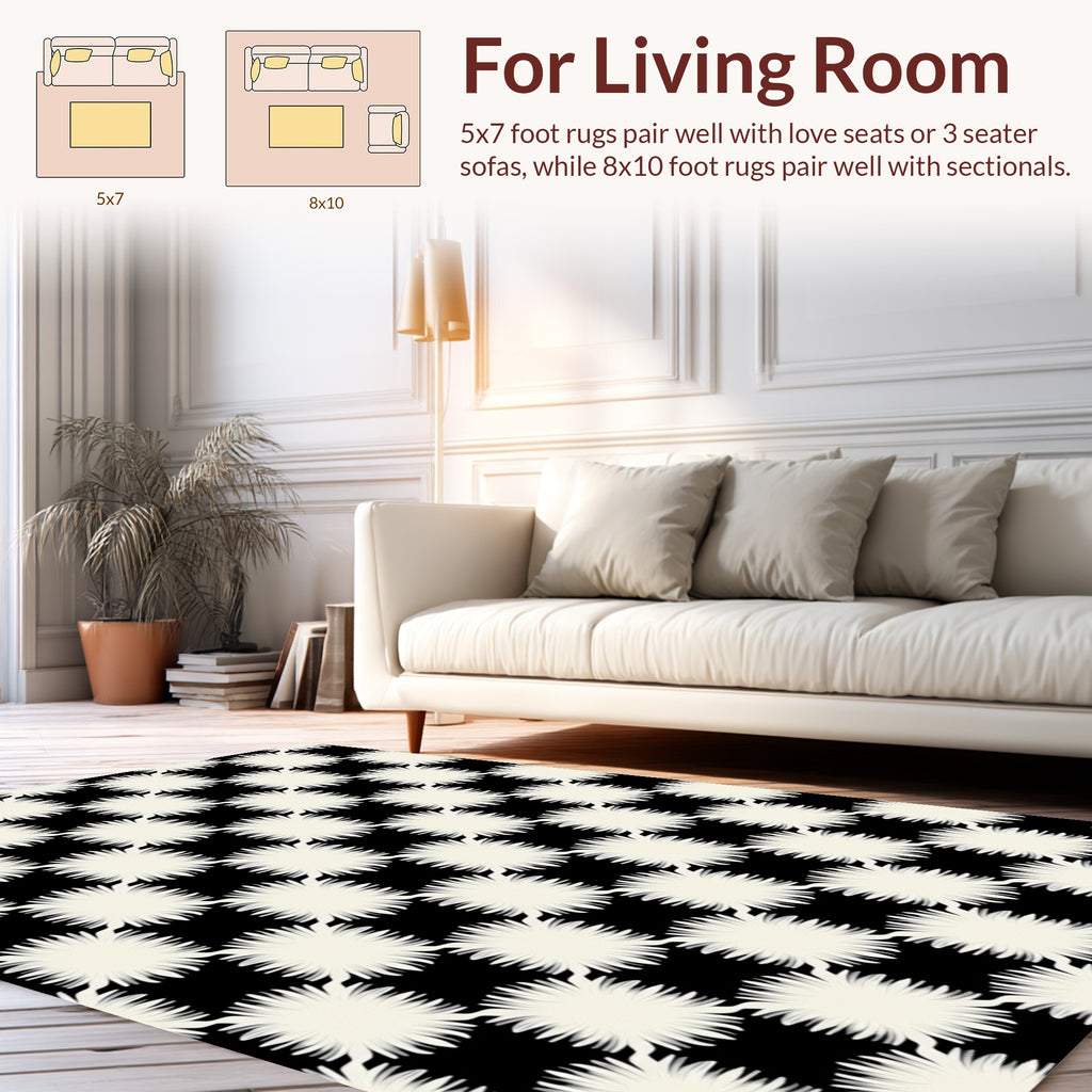 Checkerboard Bloom Pattern Rug