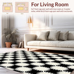 Checkerboard Bloom Pattern Rug