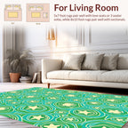 Green Aqua Star Swirl Pattern Rug