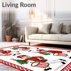 Four Christmas Nutcrackers Drumming Festive Song Rug
