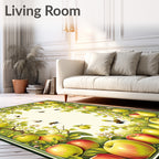 Orchard Fruits Bees Botanical Art Rug
