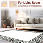Elaborate Black and White Patterned Rug