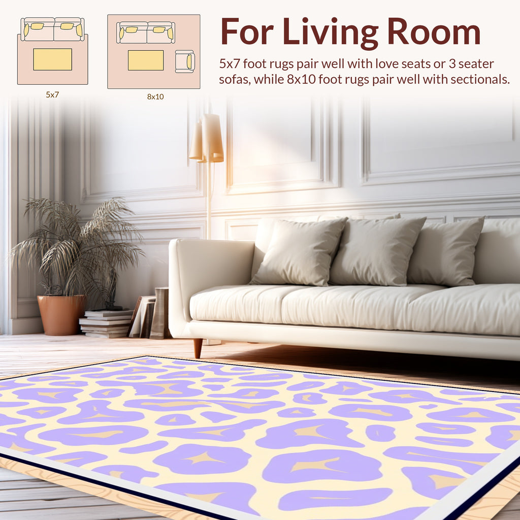Pastel Leopard Spot Pattern Rug