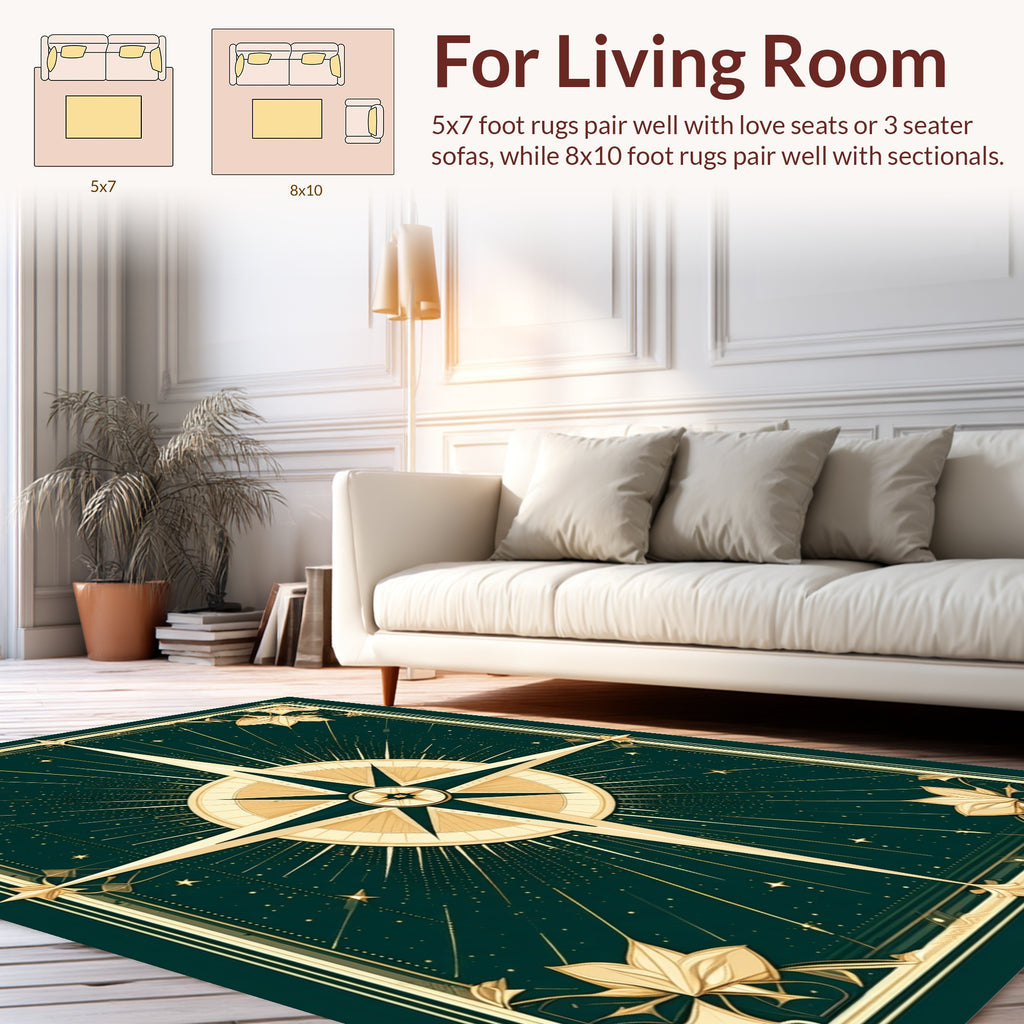 Golden Starburst Galactic Night Rug