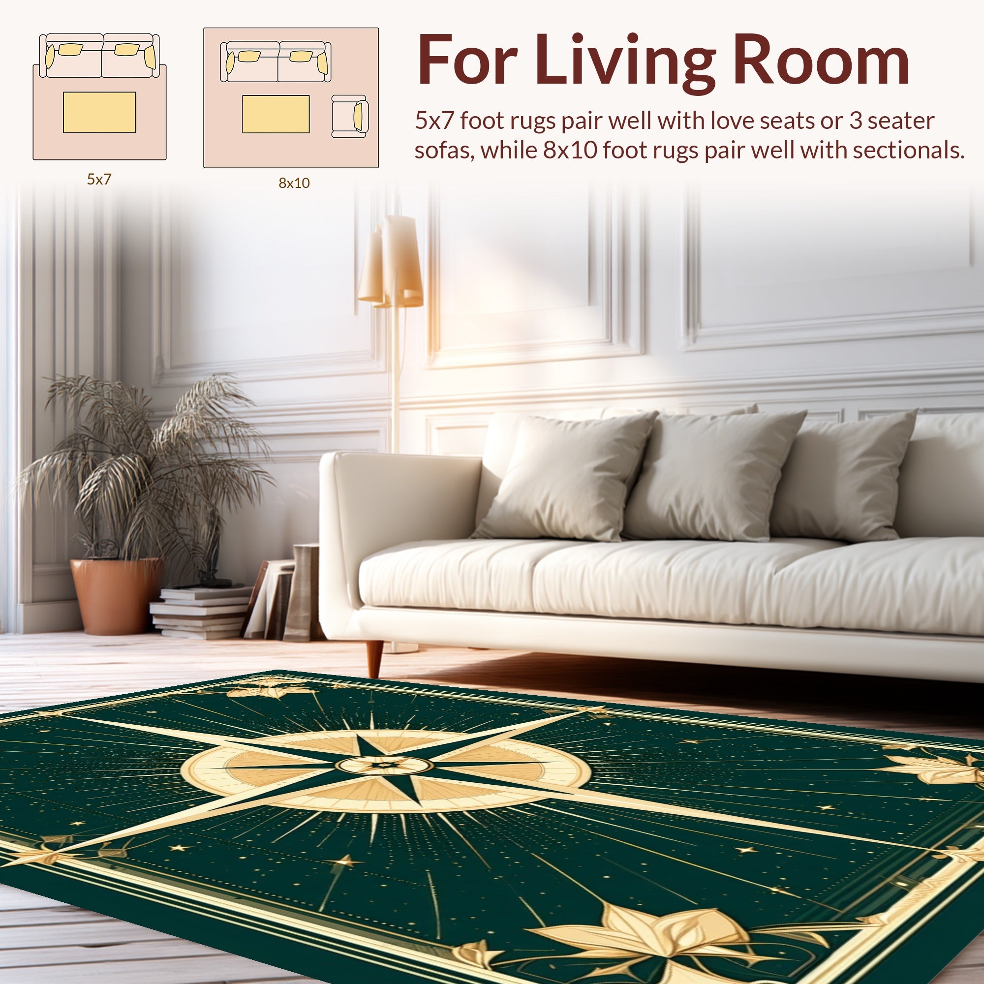 Golden Starburst Galactic Night Rug