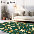Ornate Floral Leaf Pattern Rug