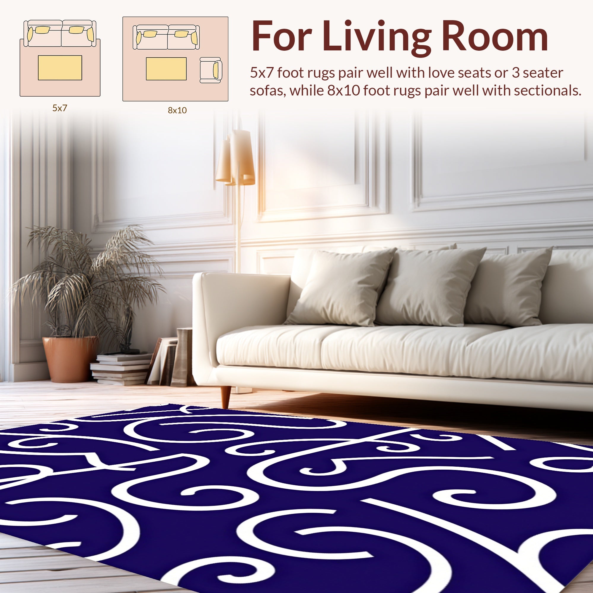 Classic Swirl Pattern Design Rug