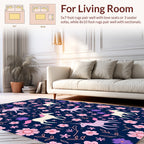 Whimsical Unicorn Floral Pattern Rug