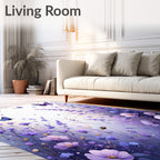Lavender Meadow Butterflies and Bees Rug