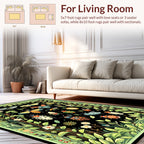 Whimsical Garden Insects Foliage Design Rug