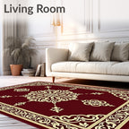 Crimson Antique Floral Medallion Rug