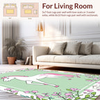Graceful Unicorn Surrounded by Pink Flowers Rug