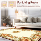 Ornate Floral Border With Center Medallion Rug