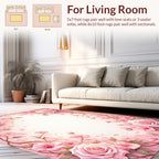 Soft Pink Blossom Rose Garden Rug