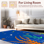 Underwater Fish and Coral Pattern Rug
