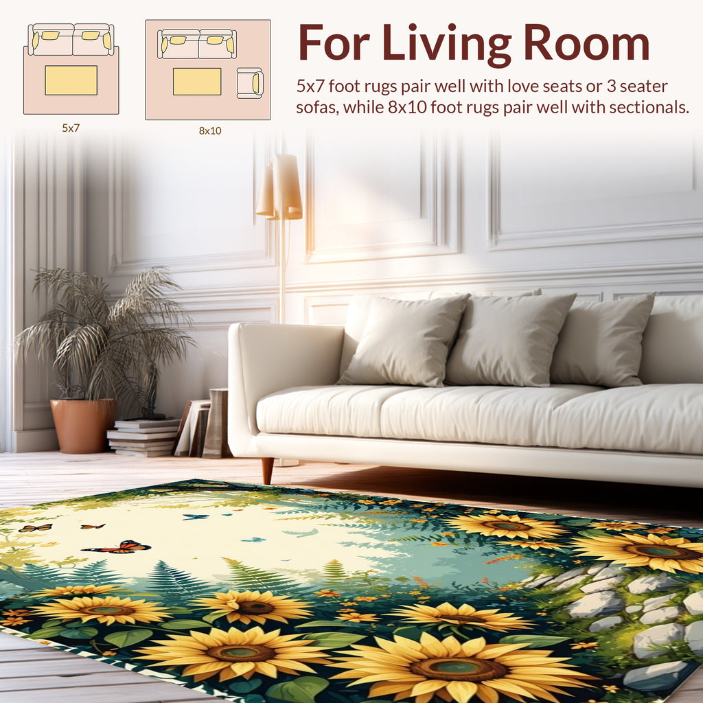Whimsical Meadow Path Butterfly Rug