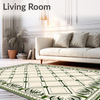 Emerald Diamond Lattice Border Rug