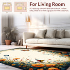 Vibrant Floral Butterfly Nature Design Rug