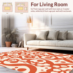 Ornate Skull Paw Print Pattern Rug