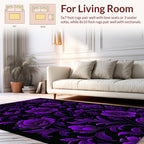 Royal Purple Floral Vine Pattern Rug