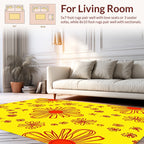Retro Daisy Floral Pattern Rug