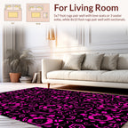 Hot Pink Floral Swirl Pattern Rug