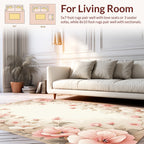 Elegant Pink Floral Scrollwork Rug