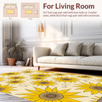 Sunny Yellow Sunflower Pattern Rug