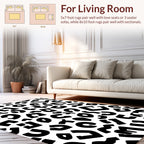 Black White Animal Print Pattern Rug