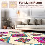 Colorful Floral Mandala Pattern Rug