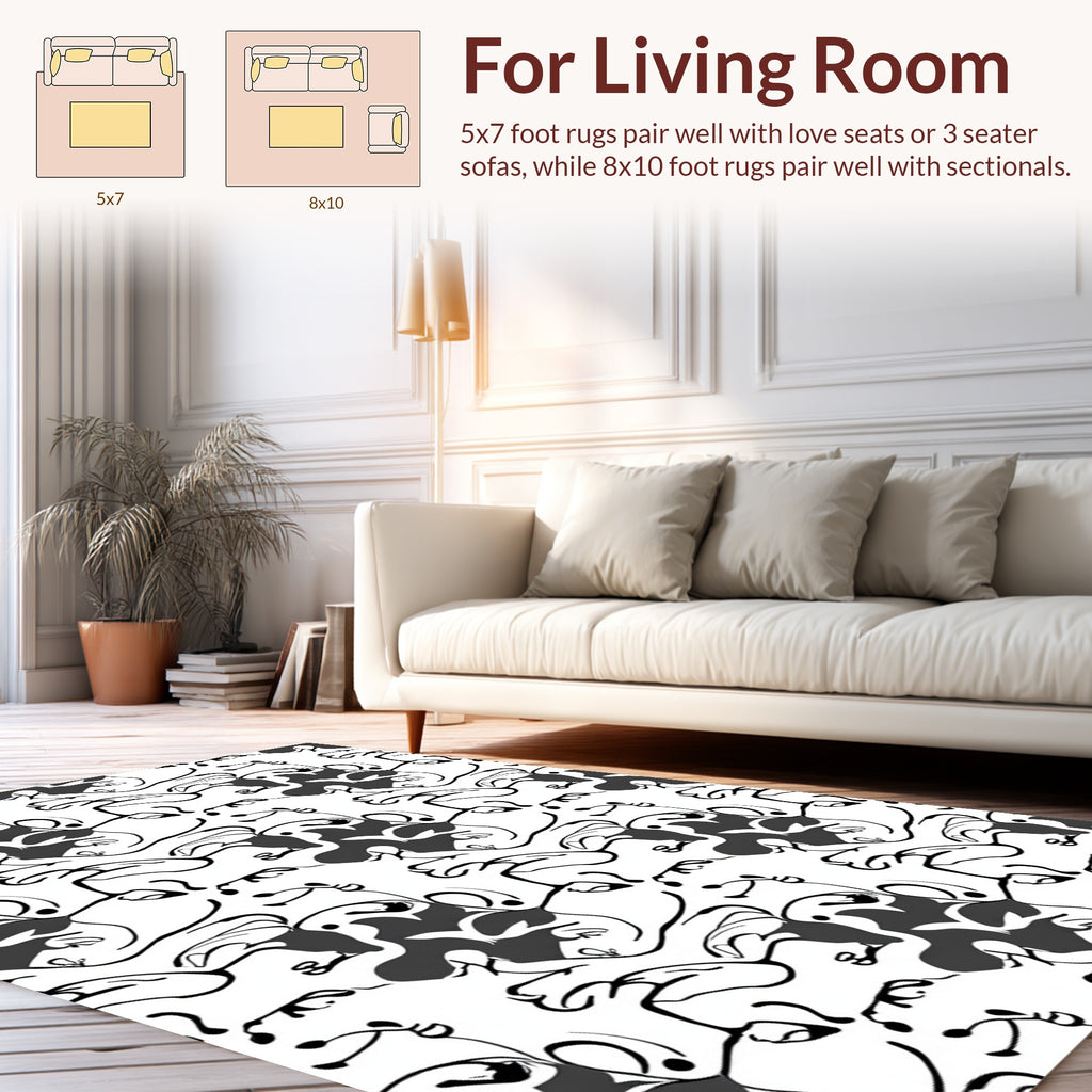 Abstract Swirl Organic Pattern Rug