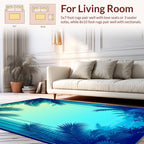 Tropical Palm Frond Gradient Design Rug