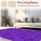 Whimsical Unicorn Floral Line Art Rug