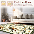 Vintage Owl Floral Tree Design Rug
